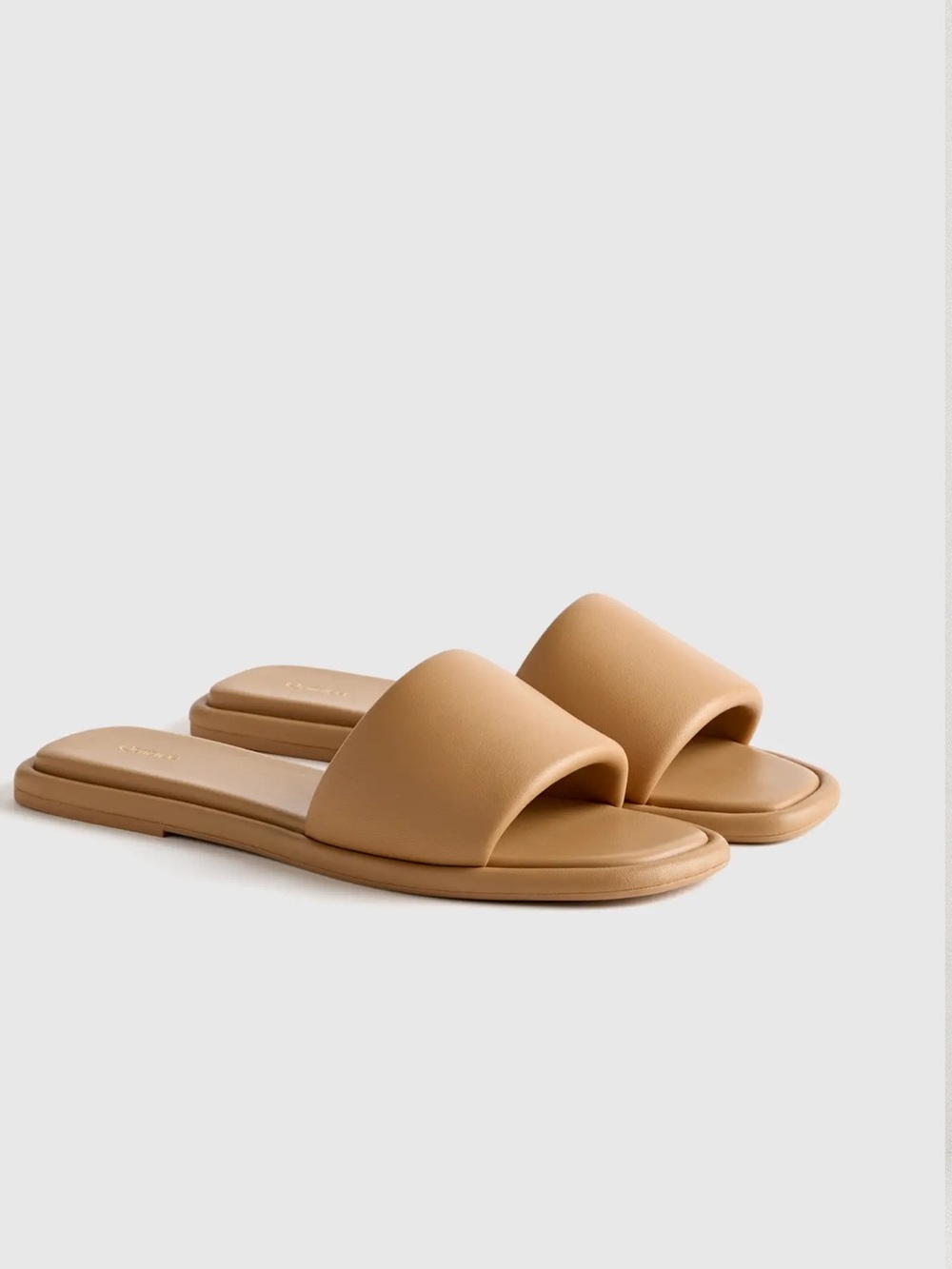 Quince Italian Leather Slide Sandals Cashew Sz 8